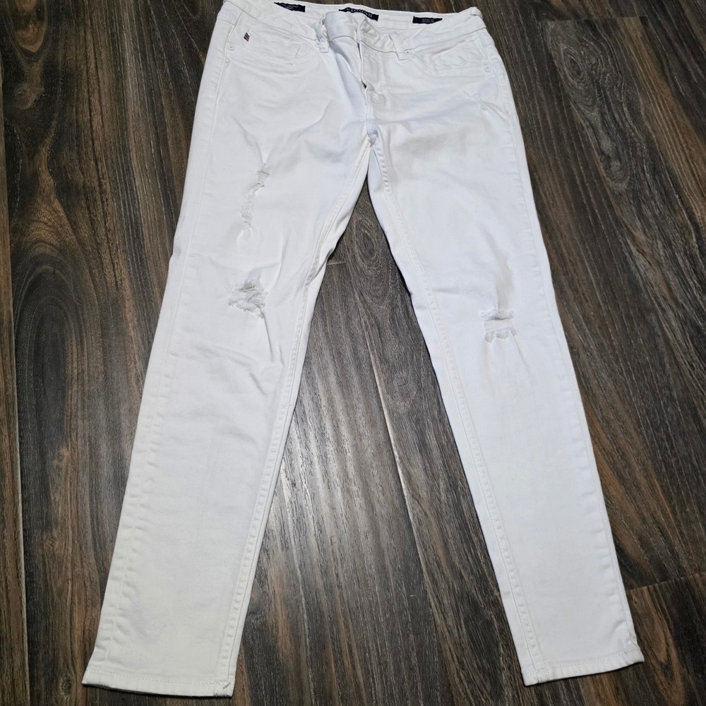 Vigoss The Jagger Skinny White Distressed Jeans Mens 28x28 Ripped Denim
